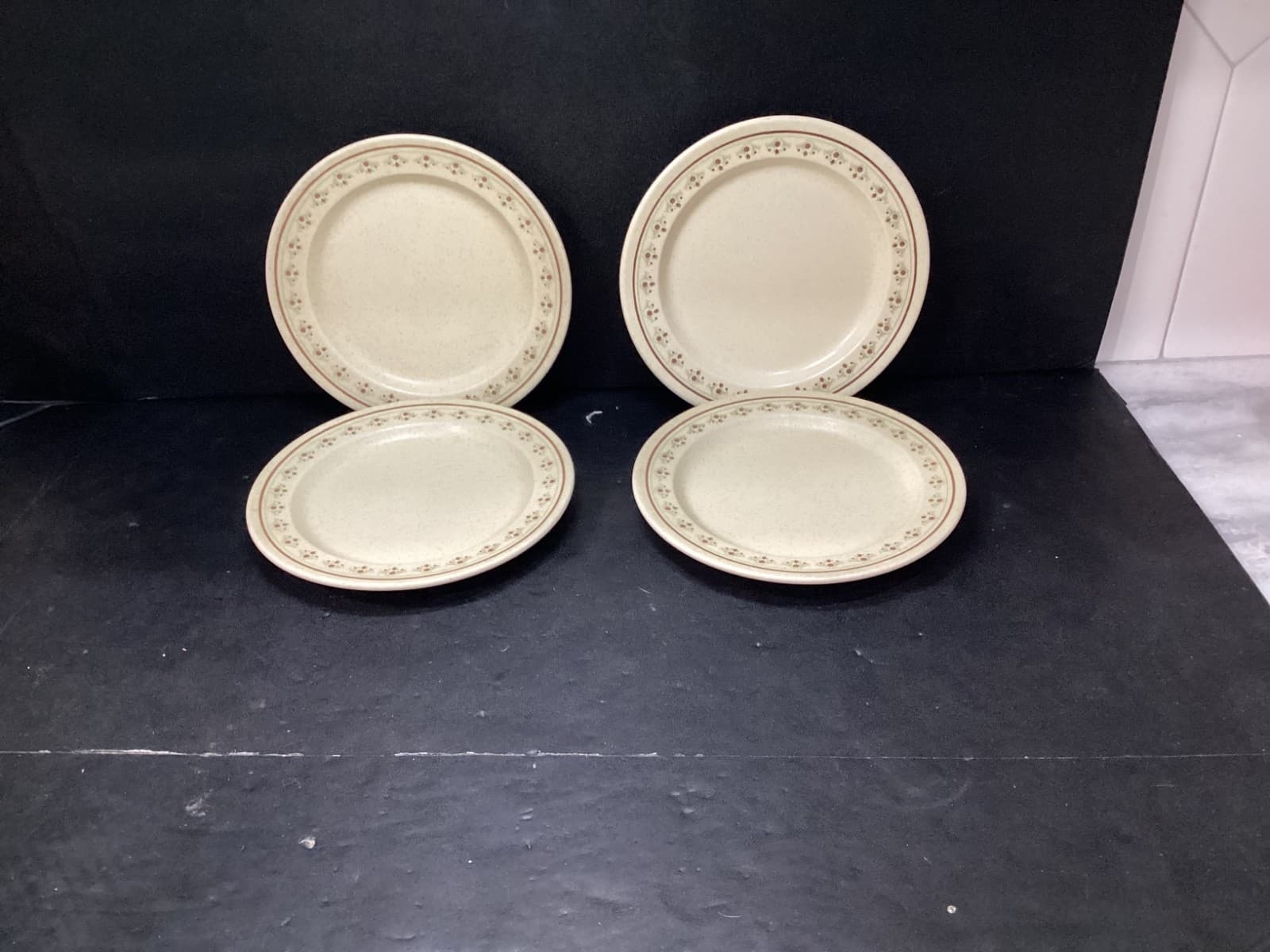 Anchor Hocking Ironstone CHANTILLY Salad Plates USA 7.5” Cottage Core Set Of 4