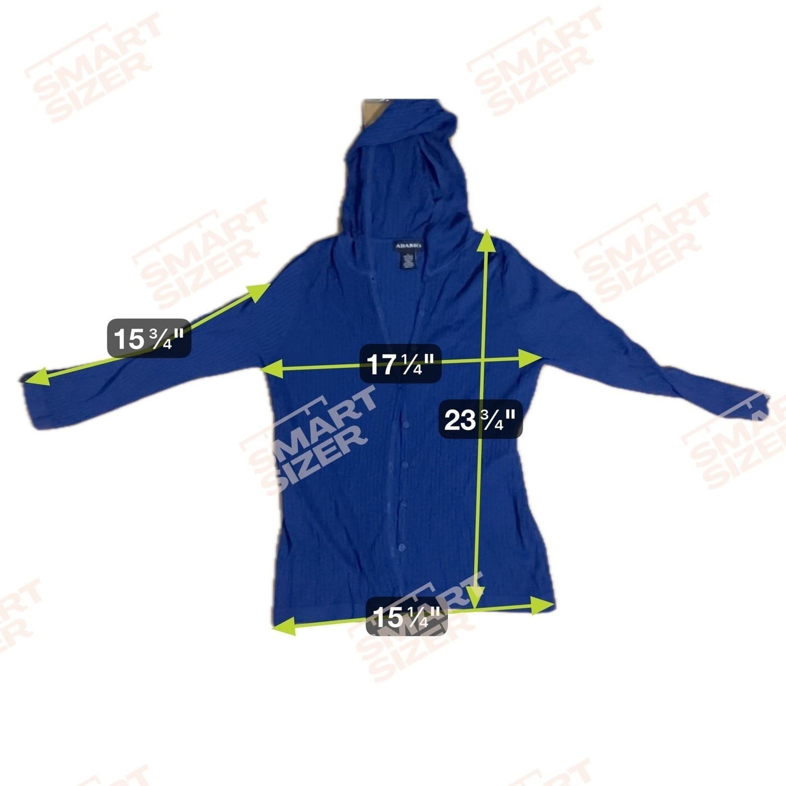 Adamo Royal Blue Ribbed Knit Hooded Button Front Cardigan, Women's Large Sweater - Thumbnail 2