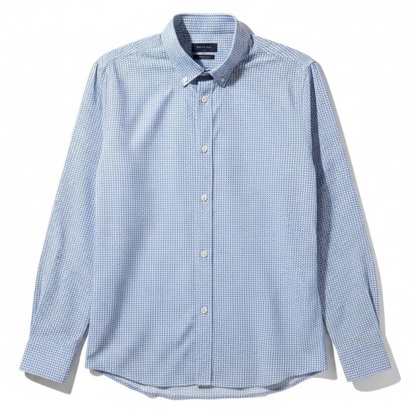 Michael Kors Blue Geometric Starburst Button Down Shirt Classic Fit, Mens 's L