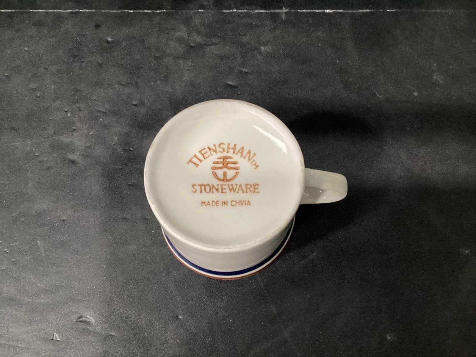 Set of 4 TIENSHAN Stoneware Coffee Mugs Cups Striped Banded - Thumbnail 5