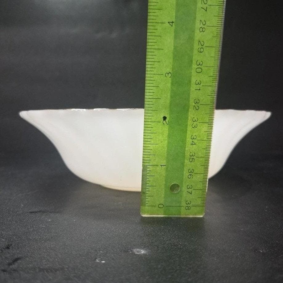 Anchor Hocking Fire King Milk Glass Bowl, Vintage Swirl Pattern Serving Dish - Thumbnail 7