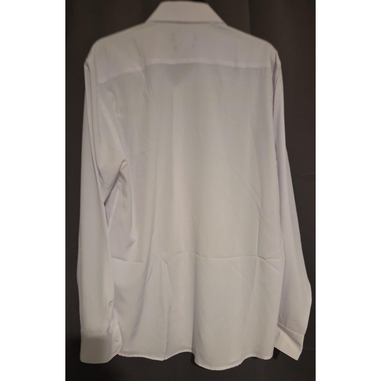 Nautica Slim Fit White Long Sleeve Shirt, Avant Logo, Men's Large 16-16.5 34/35 - Thumbnail 4