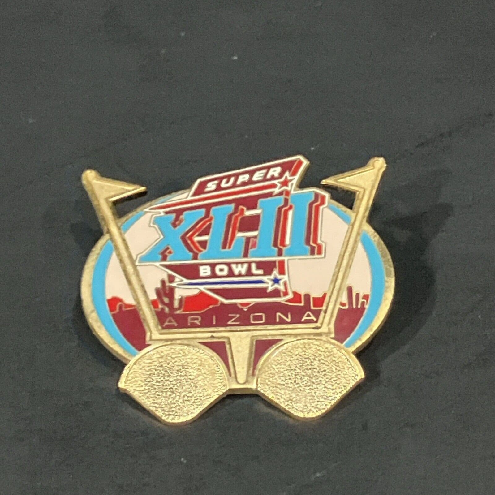 NFL Super Bowl XLII Arizona WinCraft Enamel Lapel Pin 2008 Football Memorabilia