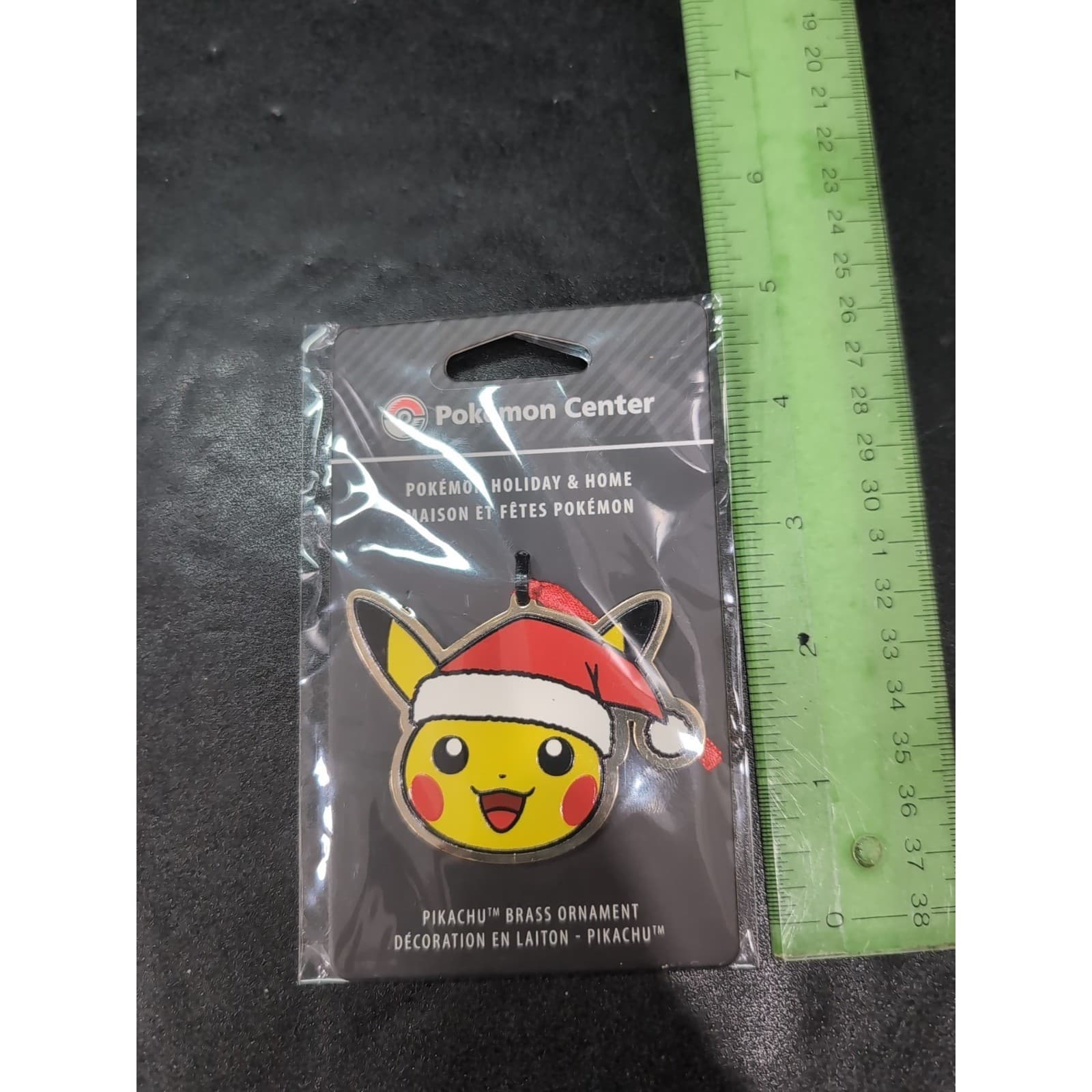 Pokemon Center Pikachu Brass Ornament Holiday Home Santa Hat 710-08057 NEW - Thumbnail 4