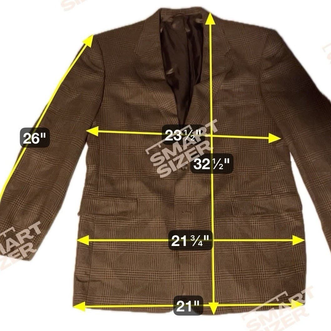 Hart Schaffner Marx Brown Blazer, Men's 42L Plaid Sport Coat, Two Button, Tweed - Thumbnail 2