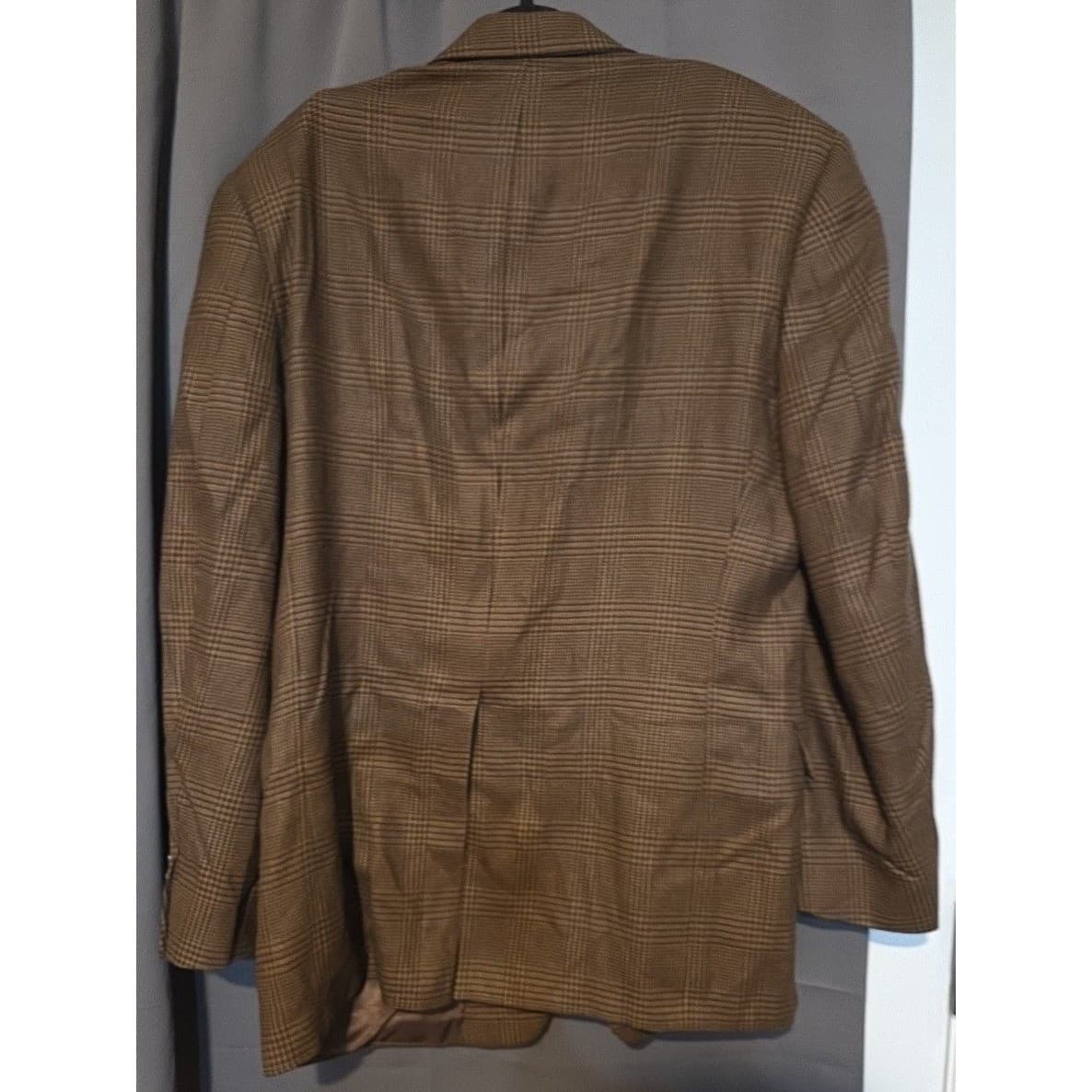 Hart Schaffner Marx Brown Blazer, Men's 42L Plaid Sport Coat, Two Button, Tweed - Thumbnail 4