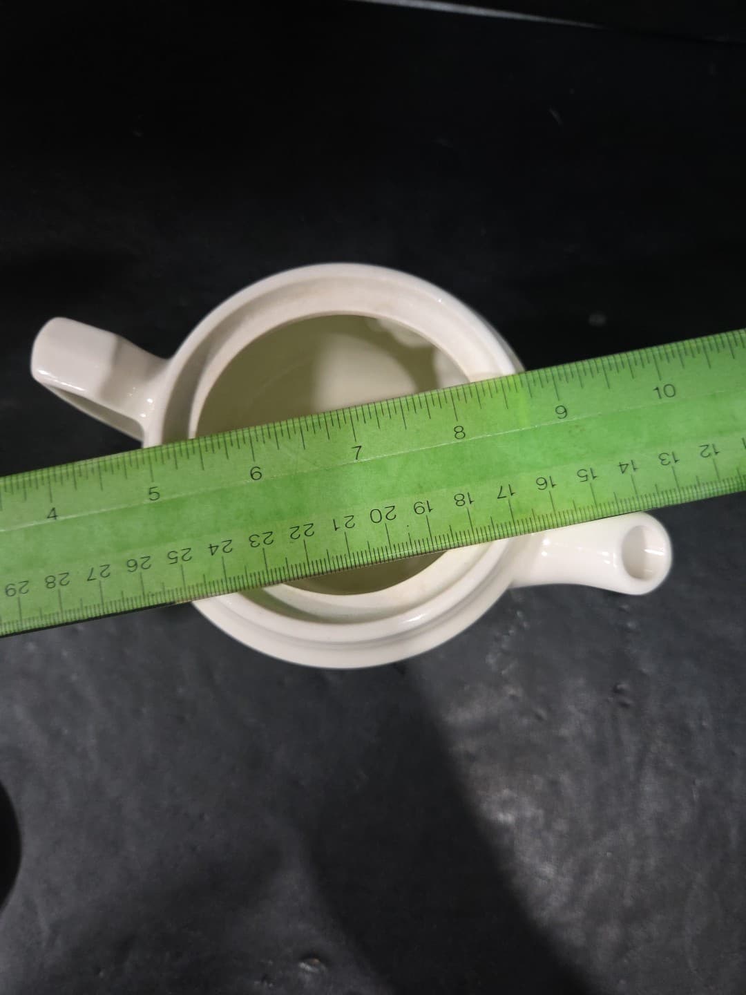 Porcelier Vitreous Teapot, Spinning Wheel Design, Small 2 Cup Ivory Teapot, Vtg - Thumbnail 8
