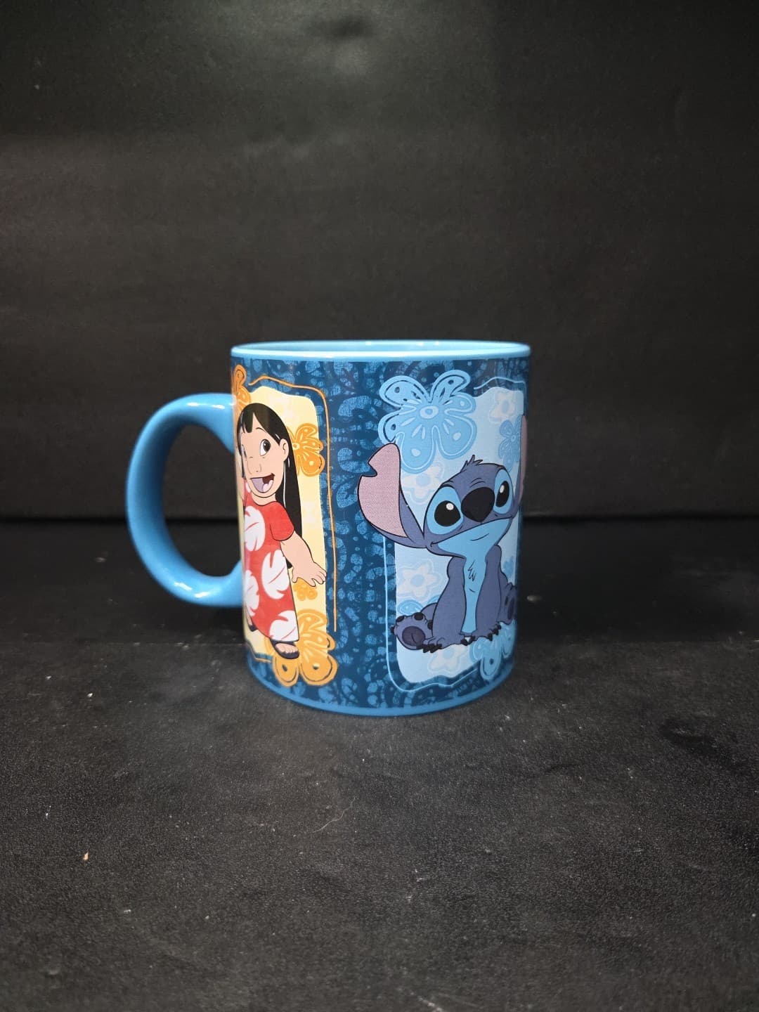Disney's Lilo and Stitch Mug, 20 oz Ceramic Silver Buffalo Mug, Angel and Scrump