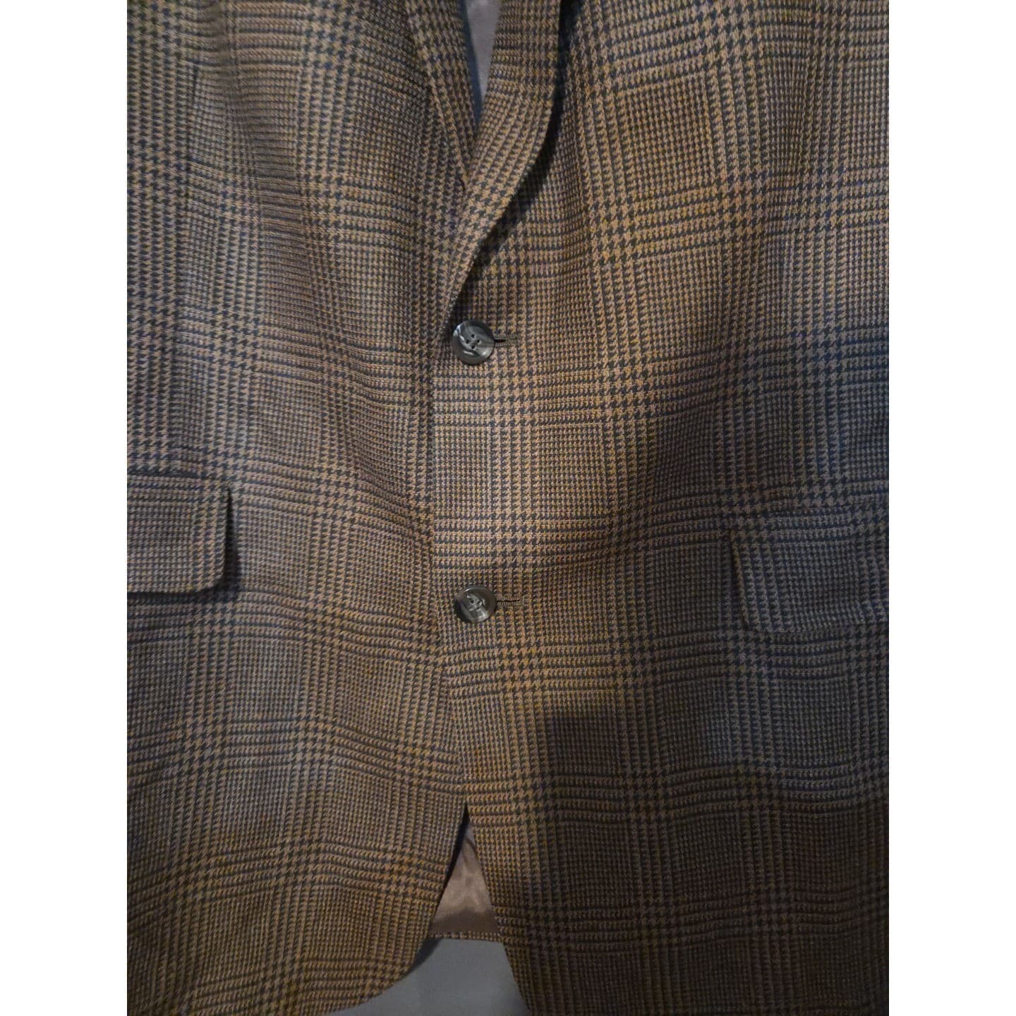 Hart Schaffner Marx Brown Blazer, Men's 42L Plaid Sport Coat, Two Button, Tweed - Thumbnail 6