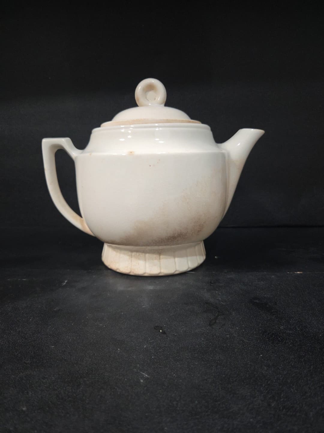Porcelier Hand Decorated Tea Pot, Collectible Vitreous China, Colonial Hearth - Thumbnail 3