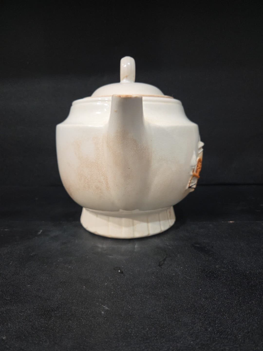 Porcelier Hand Decorated Tea Pot, Collectible Vitreous China, Colonial Hearth - Thumbnail 2