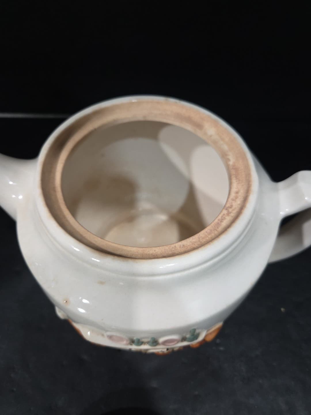 Porcelier Hand Decorated Tea Pot, Collectible Vitreous China, Colonial Hearth - Thumbnail 6