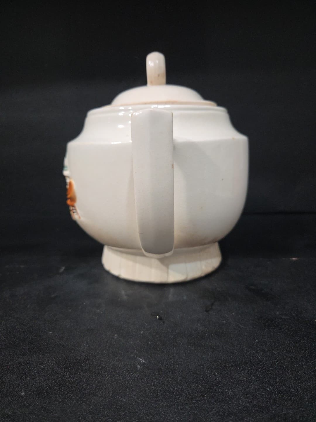 Porcelier Hand Decorated Tea Pot, Collectible Vitreous China, Colonial Hearth - Thumbnail 4