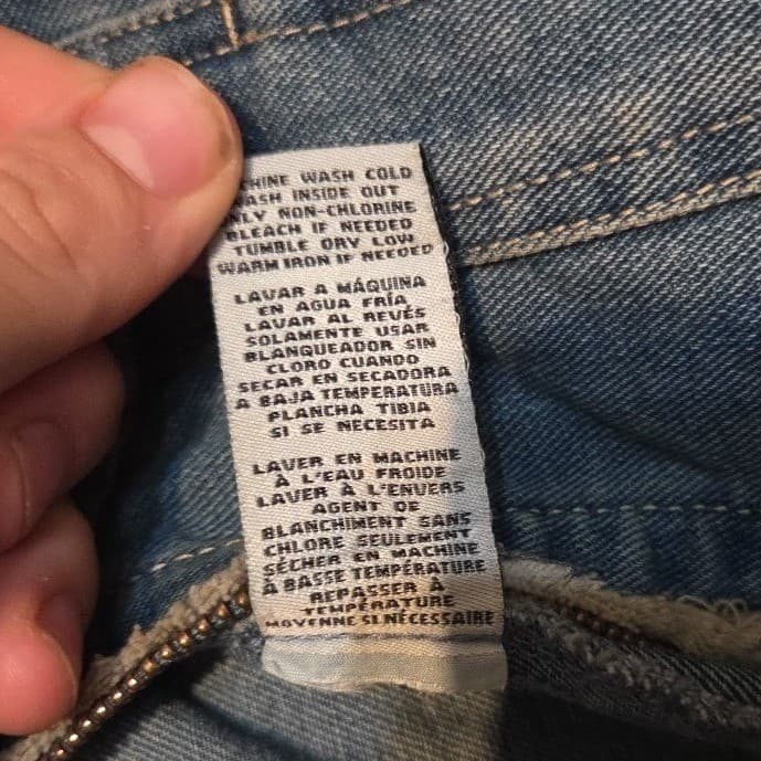 BBJ Los Angeles Distressed Denim Jacket, Medium Wash Zip Up, Cropped, Kids Large - Thumbnail 9