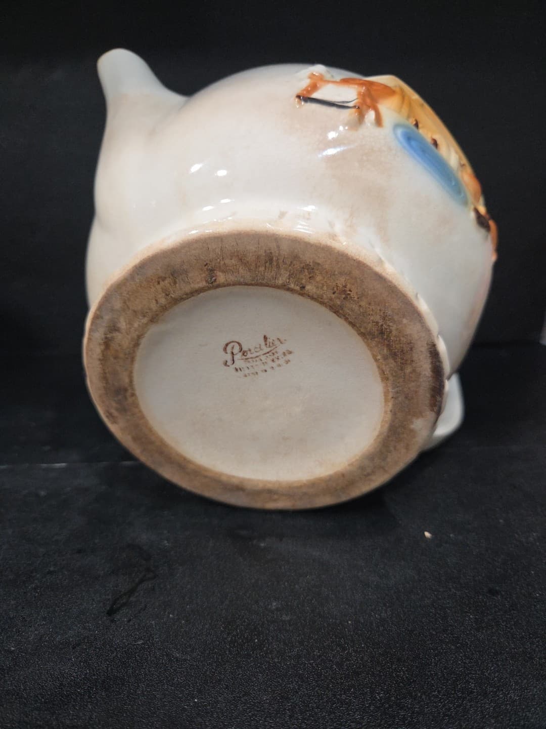 Porcelier Hand Decorated Tea Pot, Collectible Vitreous China, Colonial Hearth - Thumbnail 8
