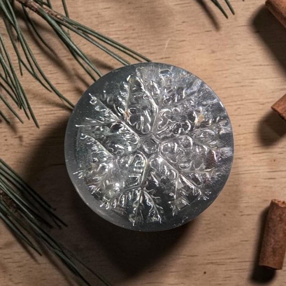 Avon Clear Snowflake Paperweight, 24% Lead Crystal Sculpture, Vintage Desk Decor