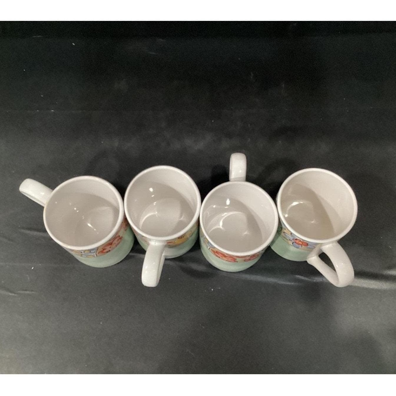 Corelle Coordinates Watercolors Coffee Cups, Set Of 4, Pastel Floral Stoneware - Thumbnail 6