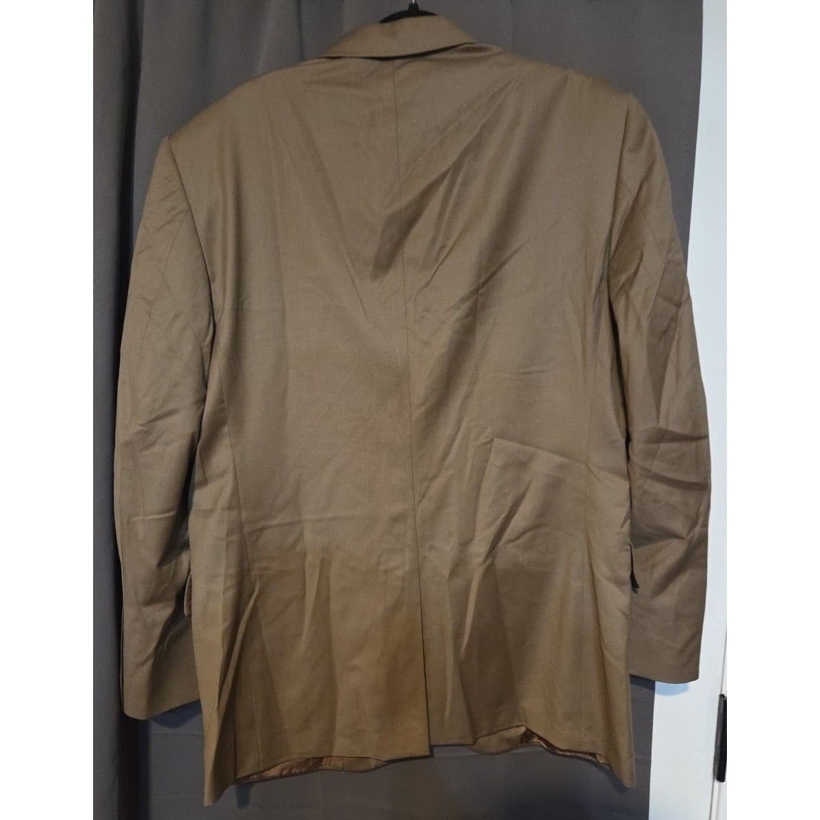 Jos. A. Bank Tan 100% Wool 2-Button Suit Jacket, Men's 42R Khaki Blazer - Thumbnail 4