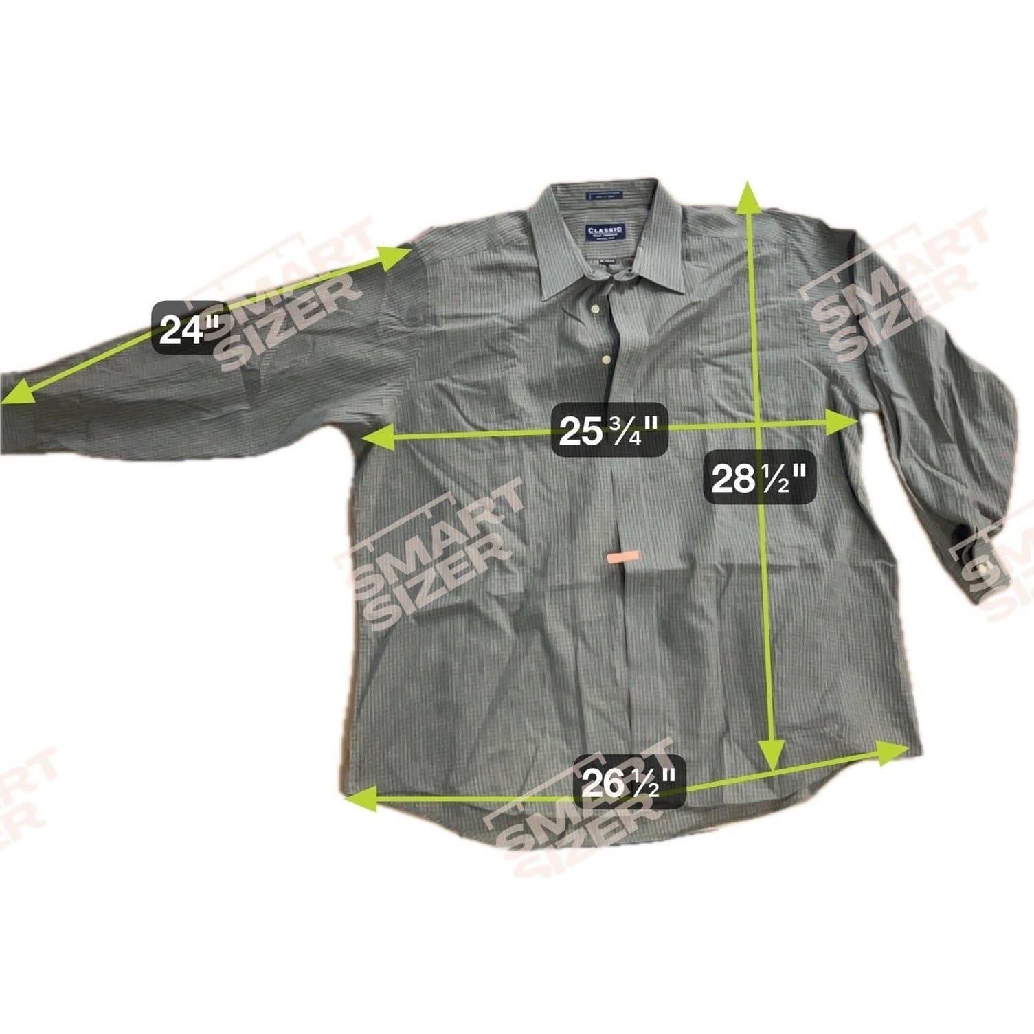 Classic Gulf Traders Grey Microgrid Long Sleeve Button Down Shirt Men's 16-34/35 - Thumbnail 2
