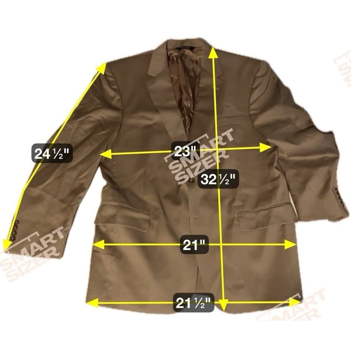 Jos. A. Bank Tan 100% Wool 2-Button Suit Jacket, Men's 42R Khaki Blazer - Thumbnail 2