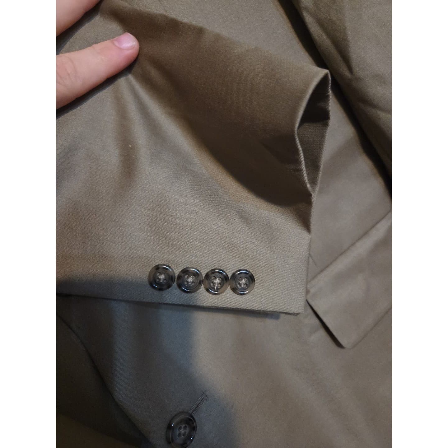 Jos. A. Bank Tan 100% Wool 2-Button Suit Jacket, Men's 42R Khaki Blazer - Thumbnail 7