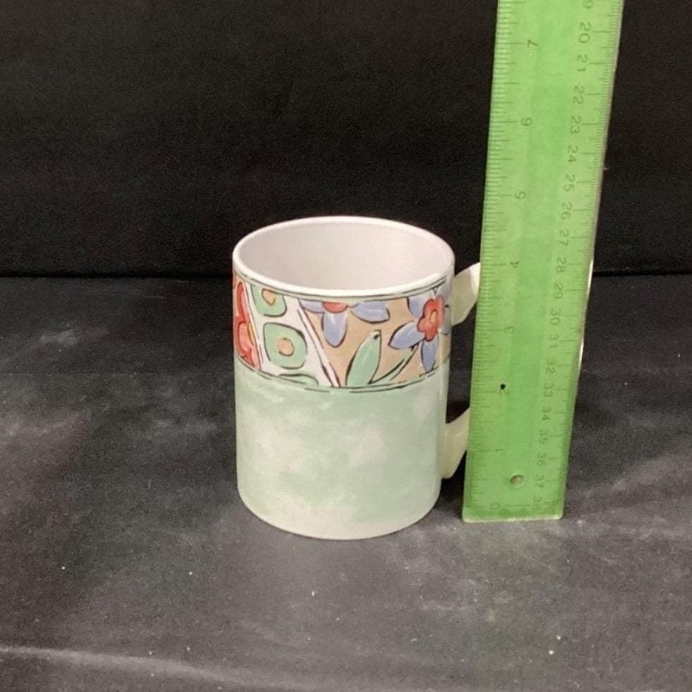 Corelle Coordinates Watercolors Coffee Cups, Set Of 4, Pastel Floral Stoneware - Thumbnail 4
