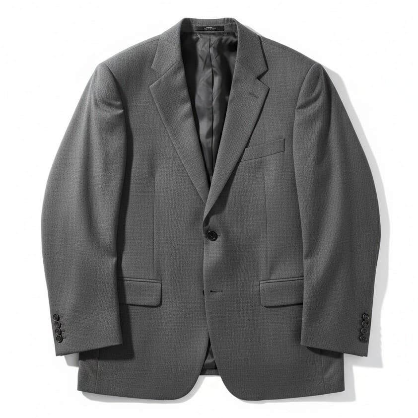 Haggar Charcoal Gray 2-Button Suit Jacket, Men's 44L Blazer, Micro-Texture