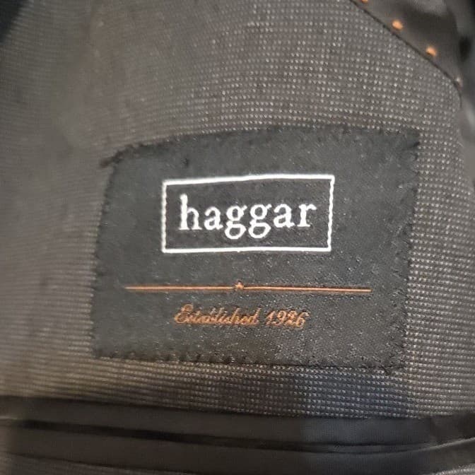Haggar Charcoal Gray 2-Button Suit Jacket, Men's 44L Blazer, Micro-Texture - Thumbnail 5