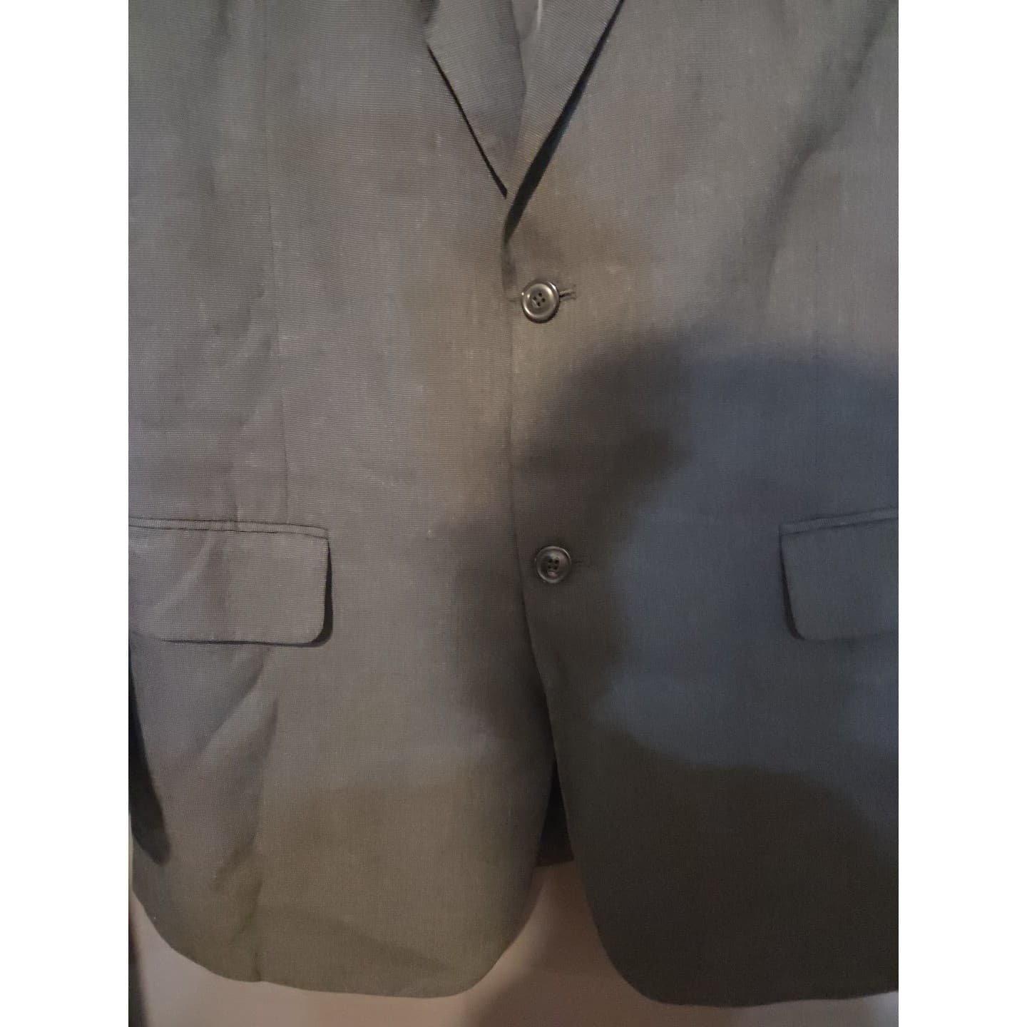 Haggar Charcoal Gray 2-Button Suit Jacket, Men's 44L Blazer, Micro-Texture - Thumbnail 6