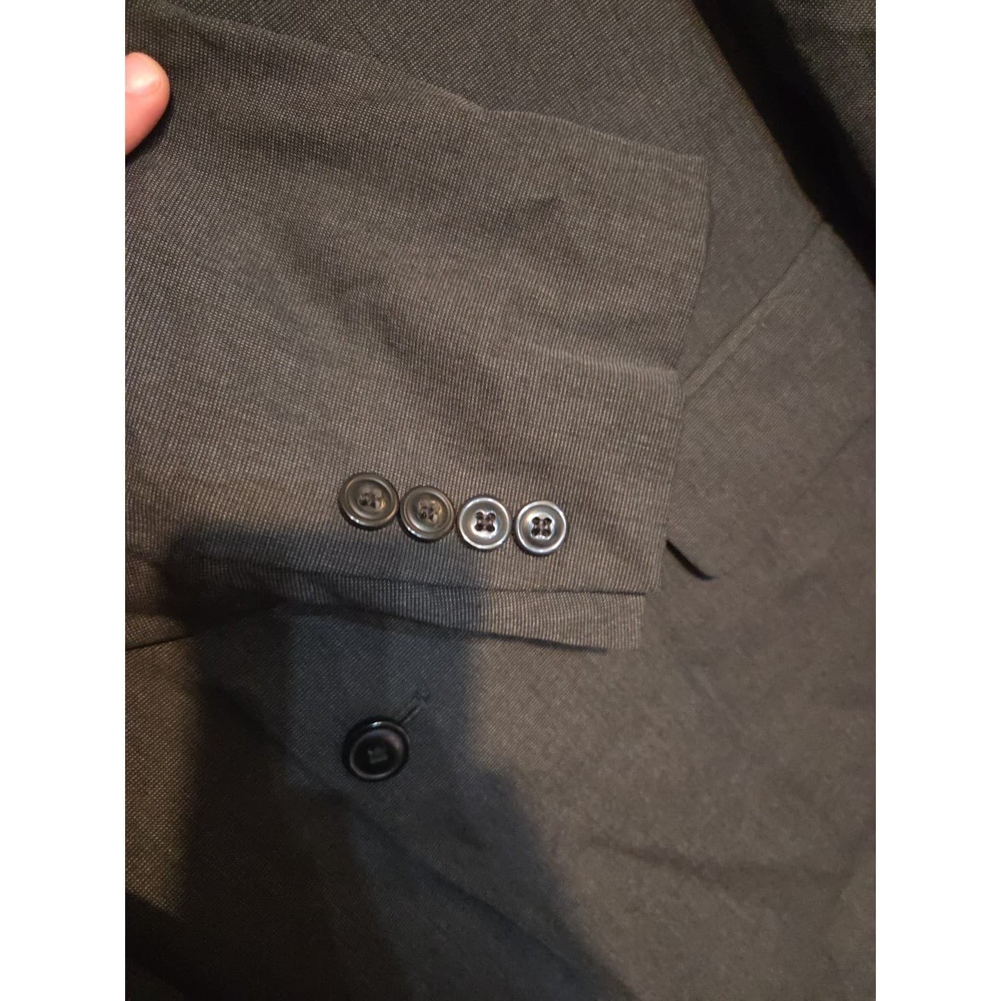 Haggar Charcoal Gray 2-Button Suit Jacket, Men's 44L Blazer, Micro-Texture - Thumbnail 7