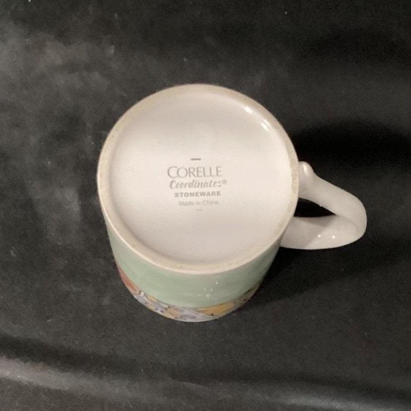 Corelle Coordinates Watercolors Coffee Cups, Set Of 4, Pastel Floral Stoneware - Thumbnail 5