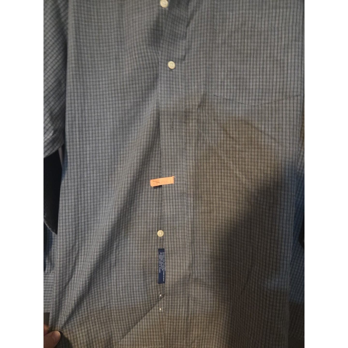 Classic Gulf Traders Grey Microgrid Long Sleeve Button Down Shirt Men's 16-34/35 - Thumbnail 6