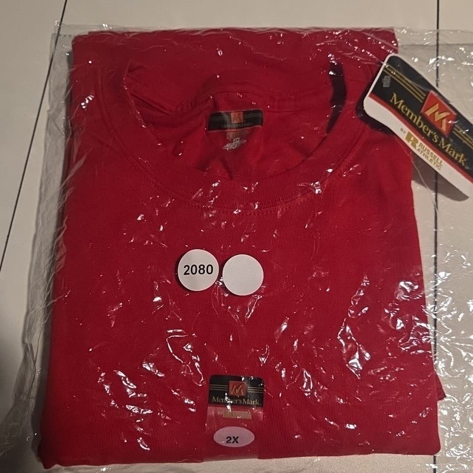 Member's Mark Russell Athletic Red Short Sleeve T-Shirt, Men's 2X Top, TRR NWT - Thumbnail 10