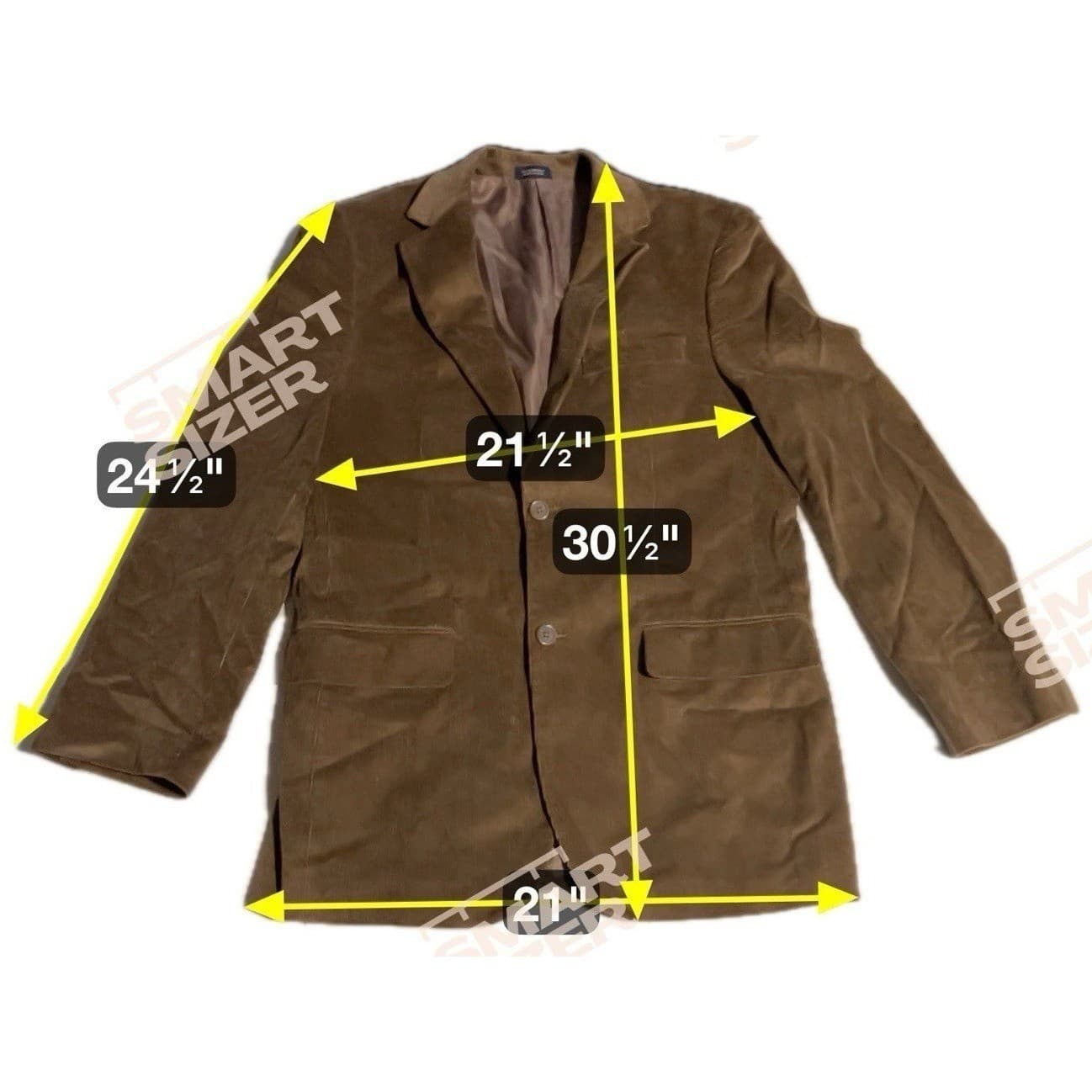Saddlebred Brown Corduroy Blazer, Men's 38R Jacket, Two Button Sport Coat - Thumbnail 2