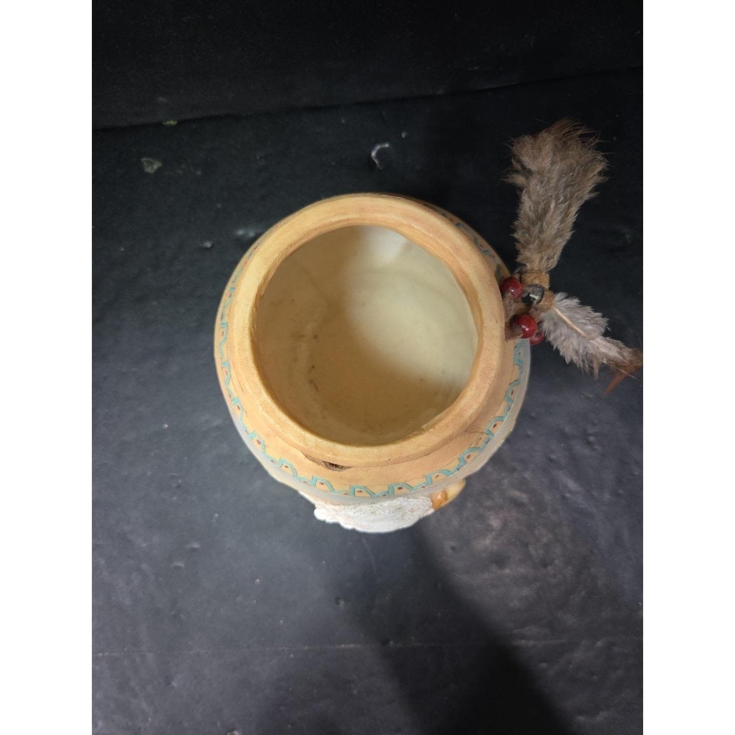 Southwest Lodge Decor Ceramic Vase with 3D Eagle Beads, Rustic River Traders - Thumbnail 6