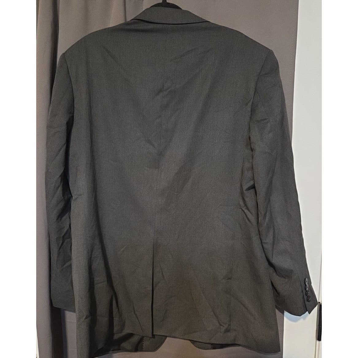 Haggar Charcoal Gray 2-Button Suit Jacket, Men's 44L Blazer, Micro-Texture - Thumbnail 4
