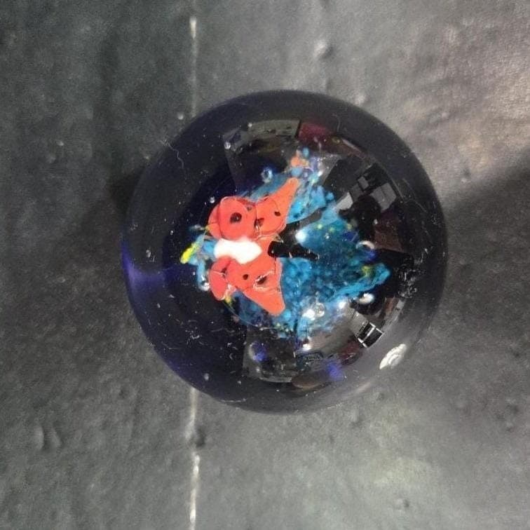 Lampwork Swirl Colorful Paperweight, Floral Butterfly Design, Vintage Sculpture - Thumbnail 6