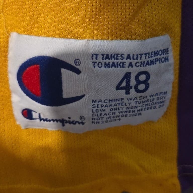 Champion Los Angeles Lakers Shaquille O'Neal 34 Jersey Gold, Men's Size 48 XL - Thumbnail 8