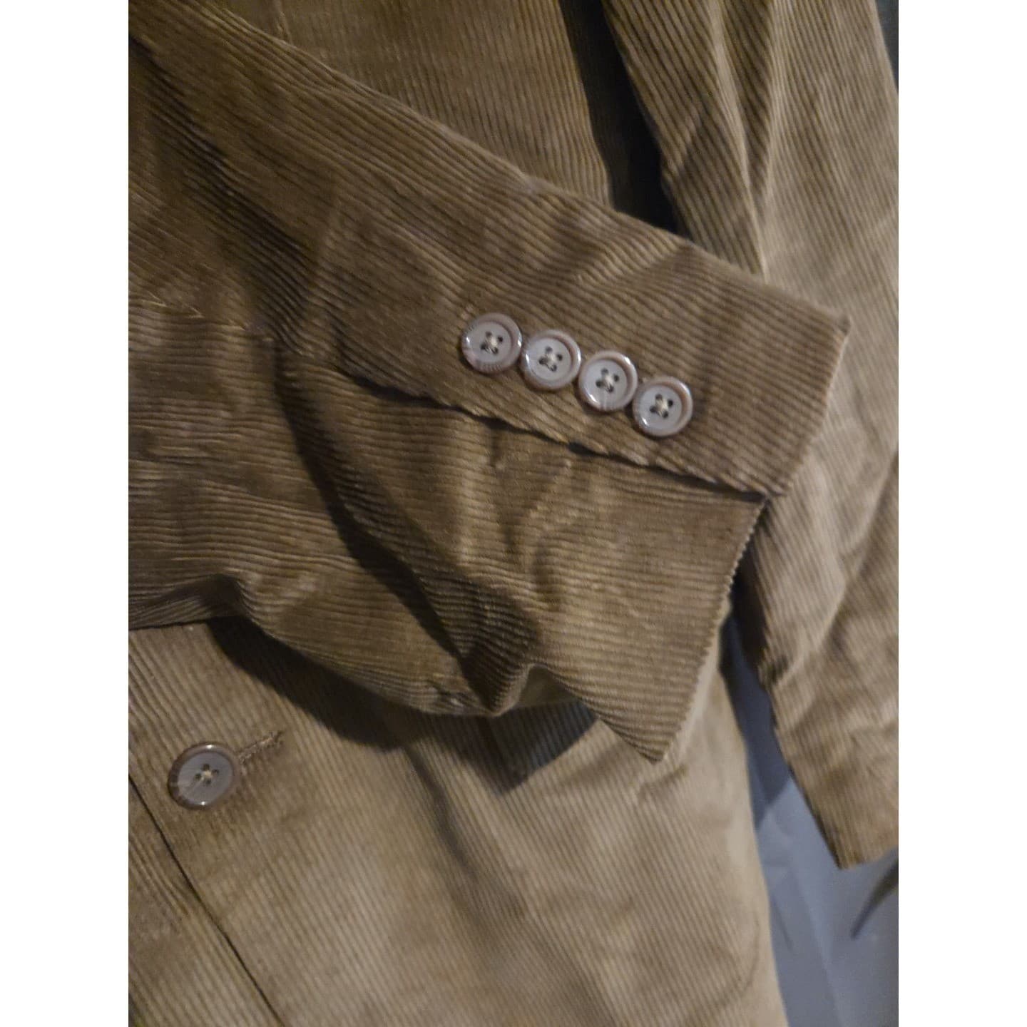 Saddlebred Brown Corduroy Blazer, Men's 38R Jacket, Two Button Sport Coat - Thumbnail 7