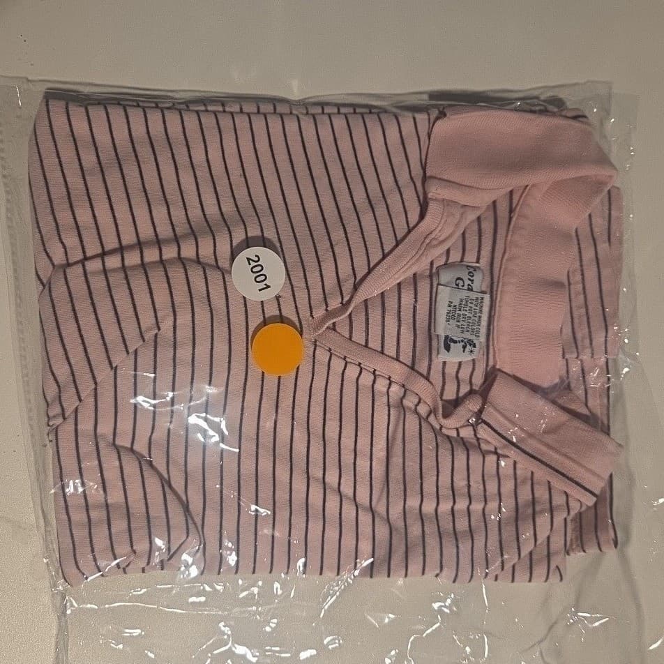 Coral Bay Golf Pink Striped Sleeveless Polo, Woman's XL Mercerized Cotton V-Neck - Thumbnail 8