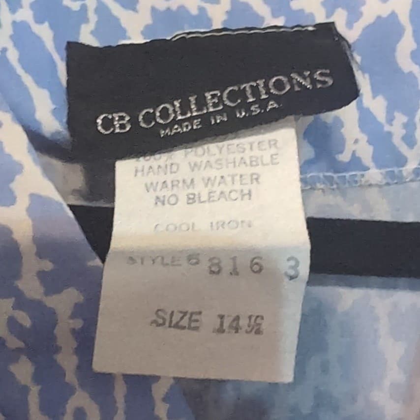 CB Collections Vintage Blue Abstract Print Two Piece Pleated Skirt Set Size 14.5 - Thumbnail 6