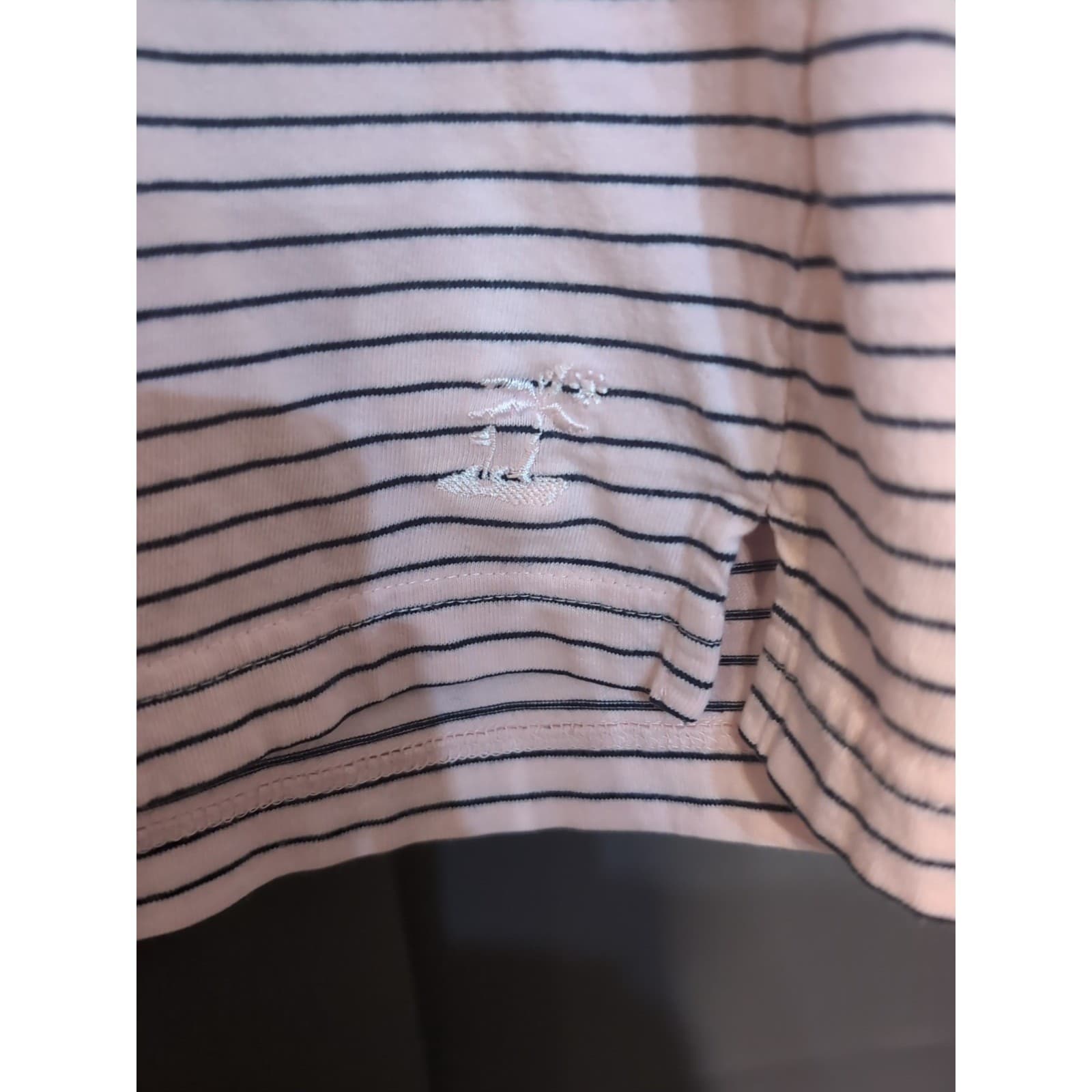 Coral Bay Golf Pink Striped Sleeveless Polo, Woman's XL Mercerized Cotton V-Neck - Thumbnail 6