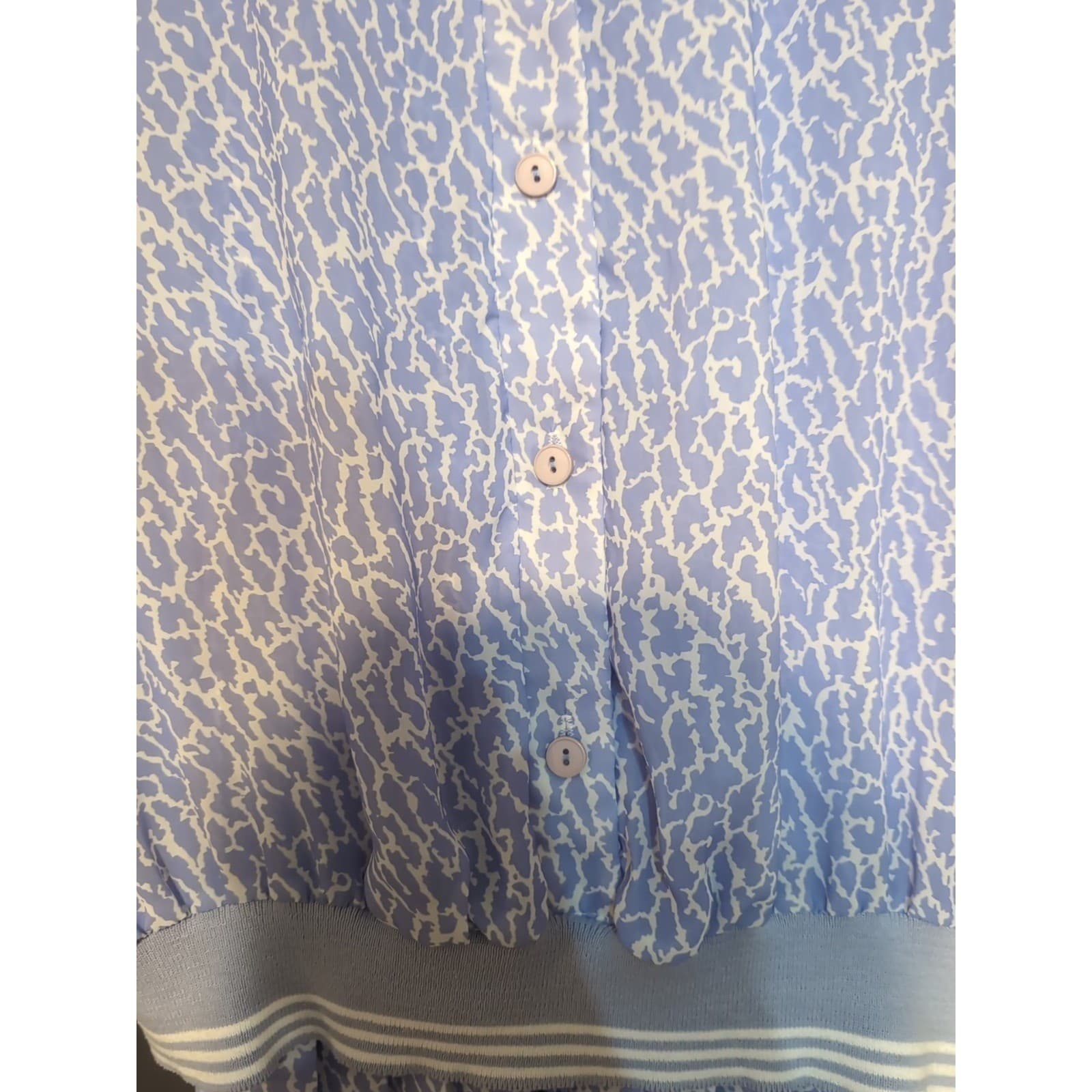 CB Collections Vintage Blue Abstract Print Two Piece Pleated Skirt Set Size 14.5 - Thumbnail 7