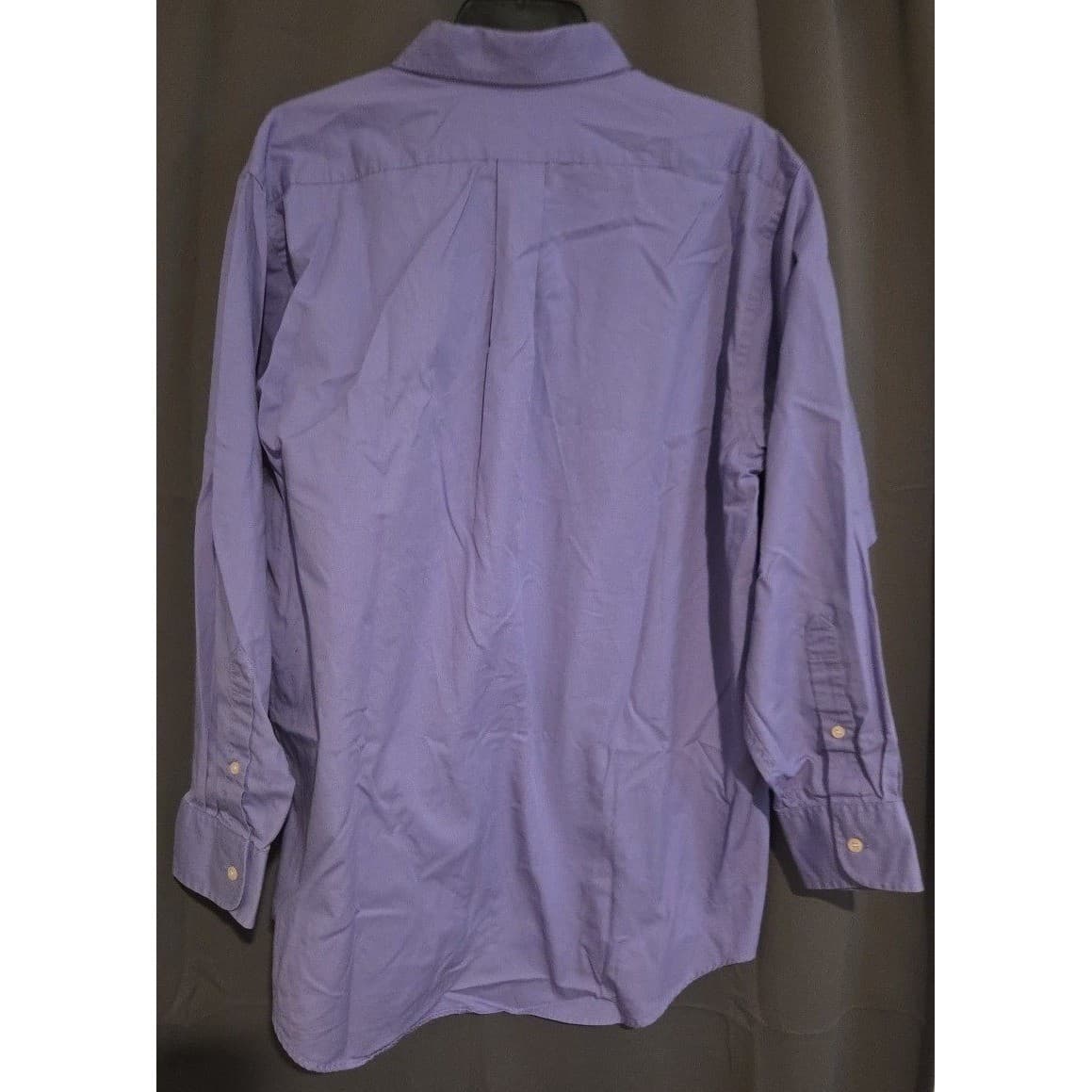 Chaps Wrinkle Free Long Sleeve Purple Button Down, Men's Large 16 Dress Shirt - Thumbnail 4