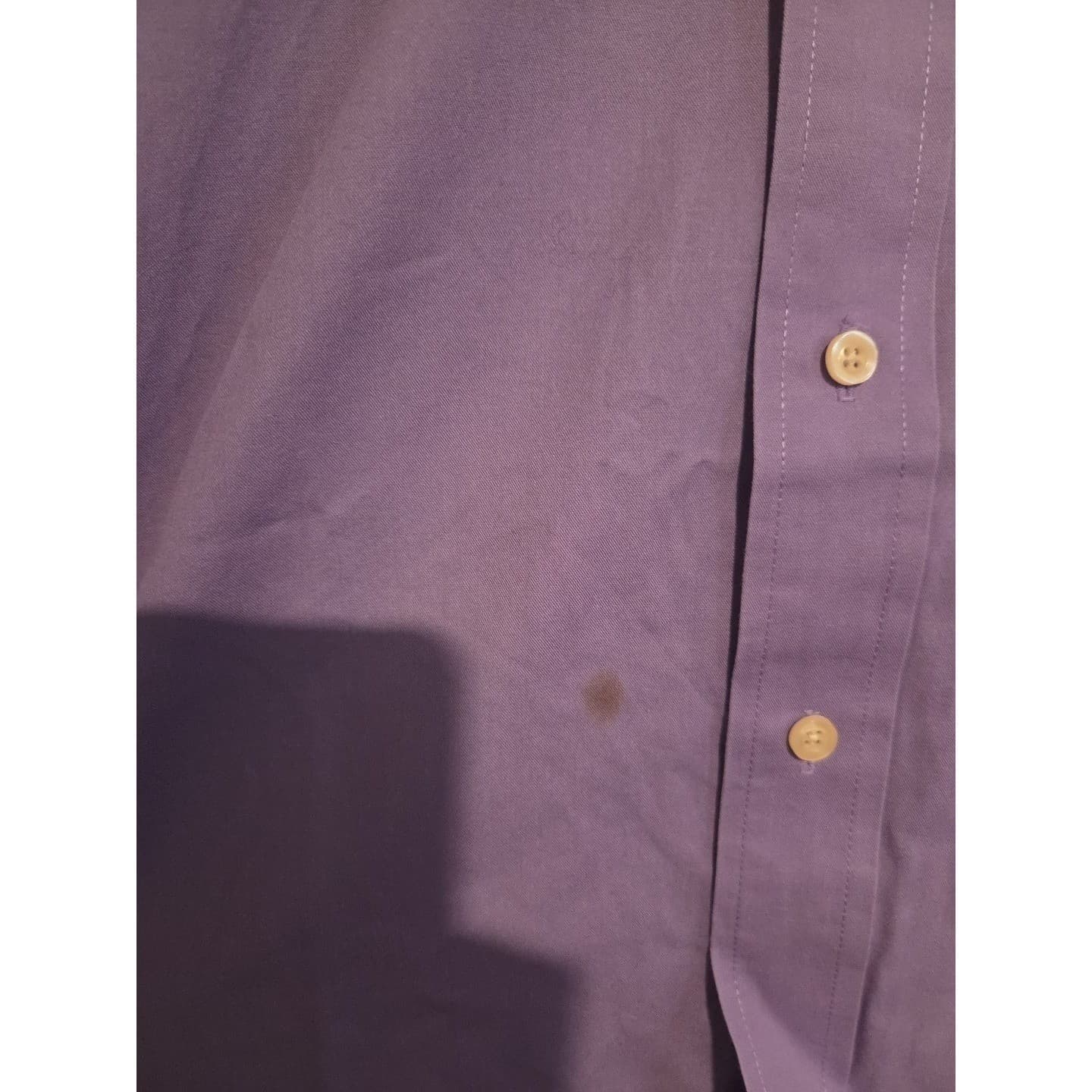 Chaps Wrinkle Free Long Sleeve Purple Button Down, Men's Large 16 Dress Shirt - Thumbnail 7
