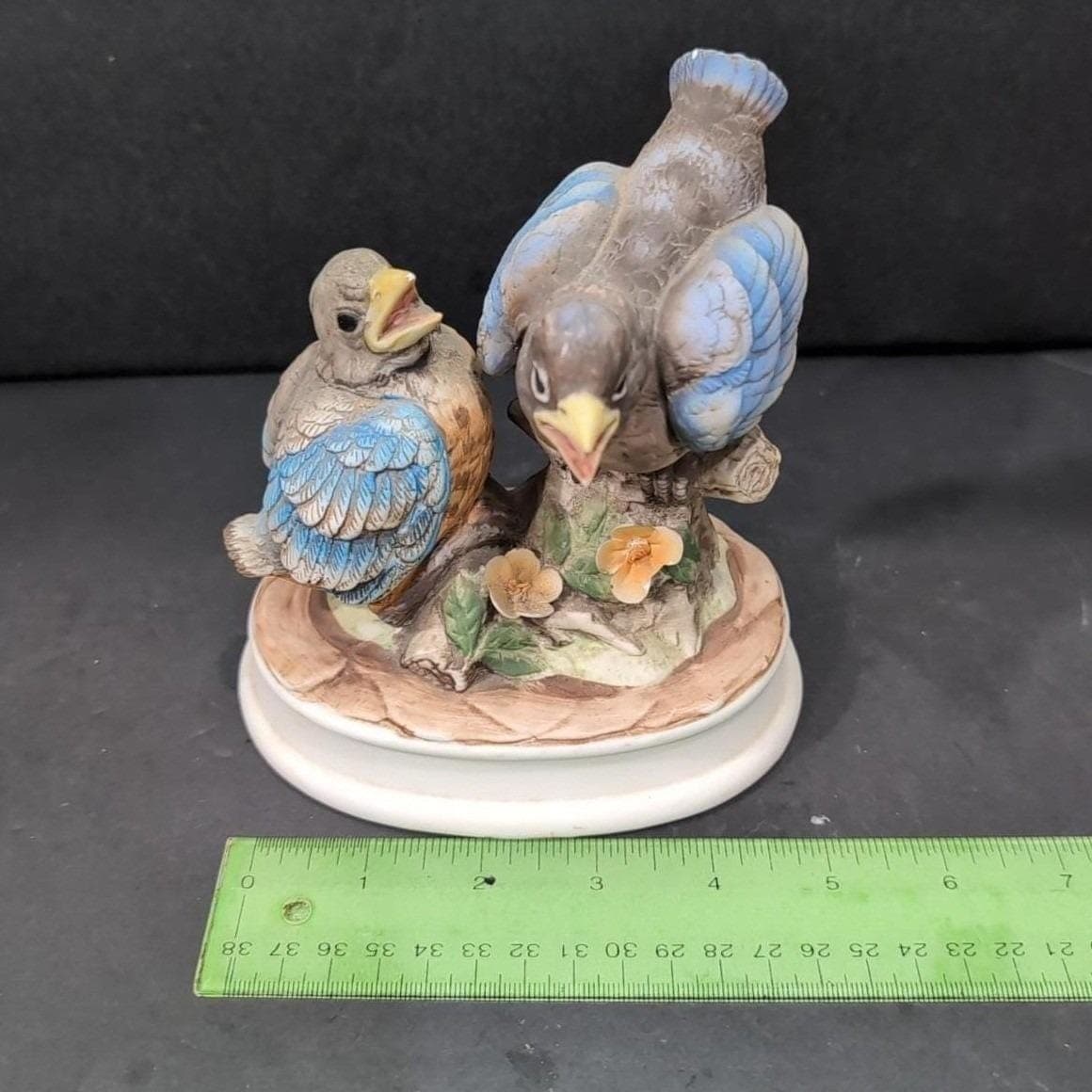 Lefton China Hand Painted Blue Bird Statue #KE7674, Vintage Collectible Decor - Thumbnail 3