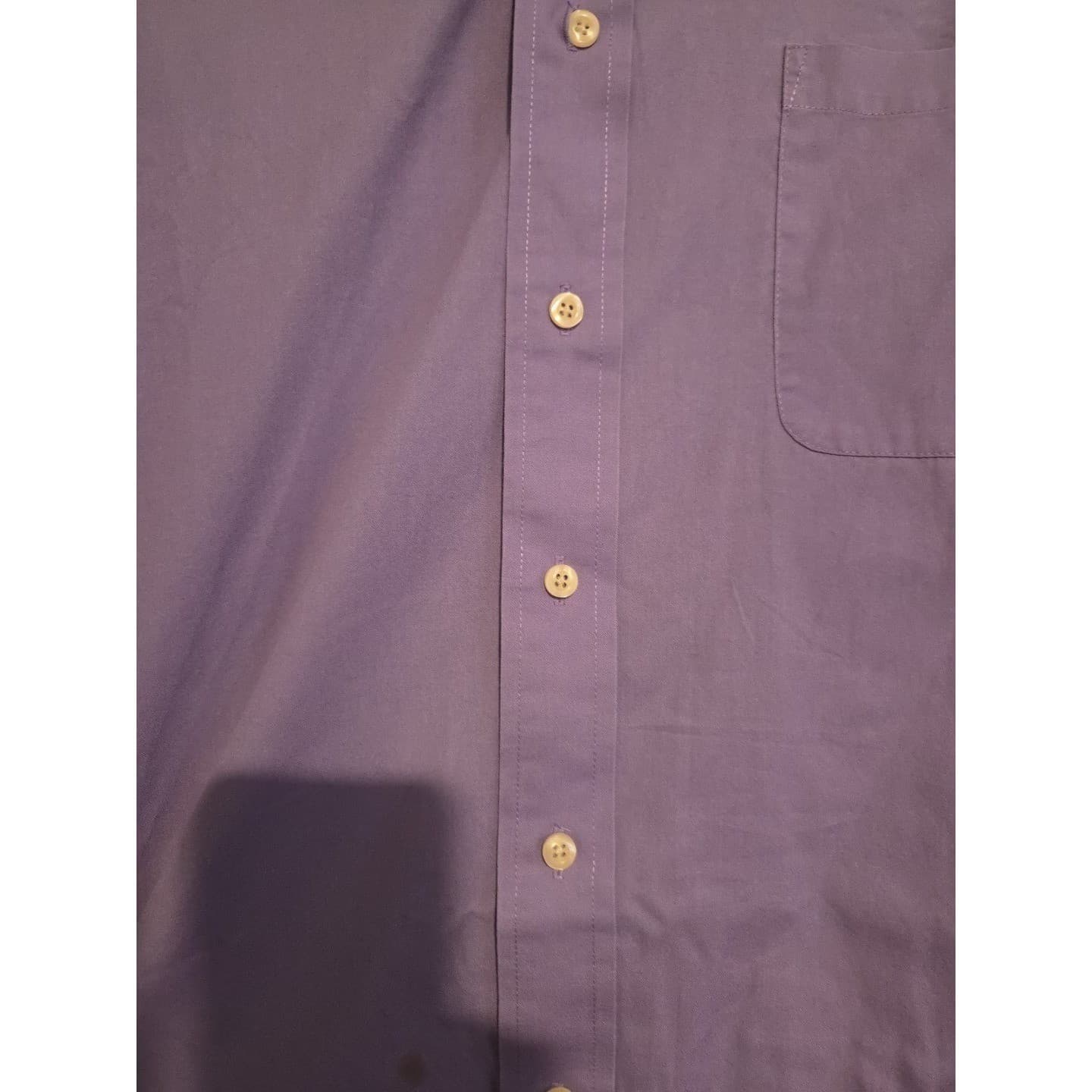 Chaps Wrinkle Free Long Sleeve Purple Button Down, Men's Large 16 Dress Shirt - Thumbnail 6