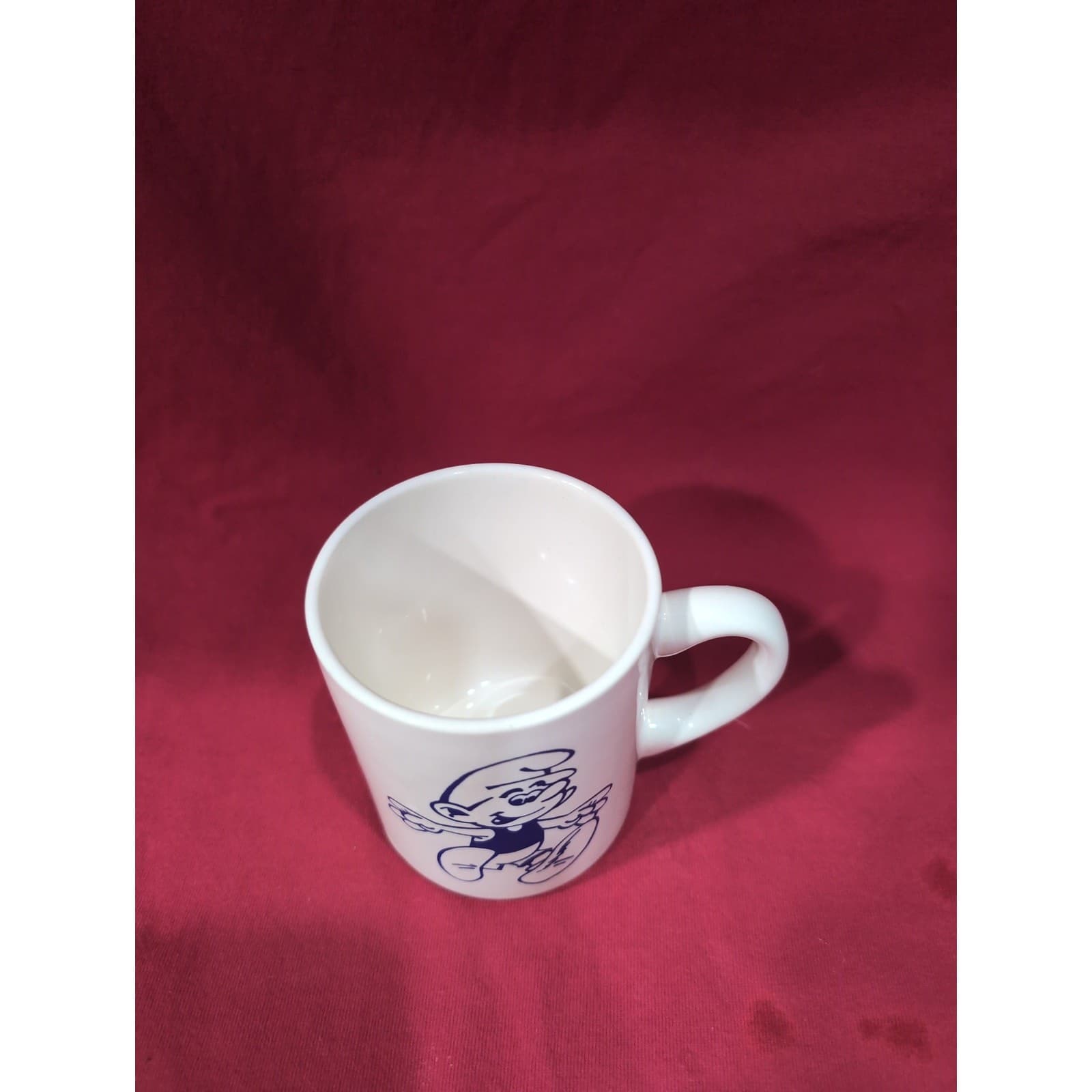 Smurfs Cartoon Character Mug, 1980s Ceramic Coffee Cup, Collectible White Mug - Thumbnail 5