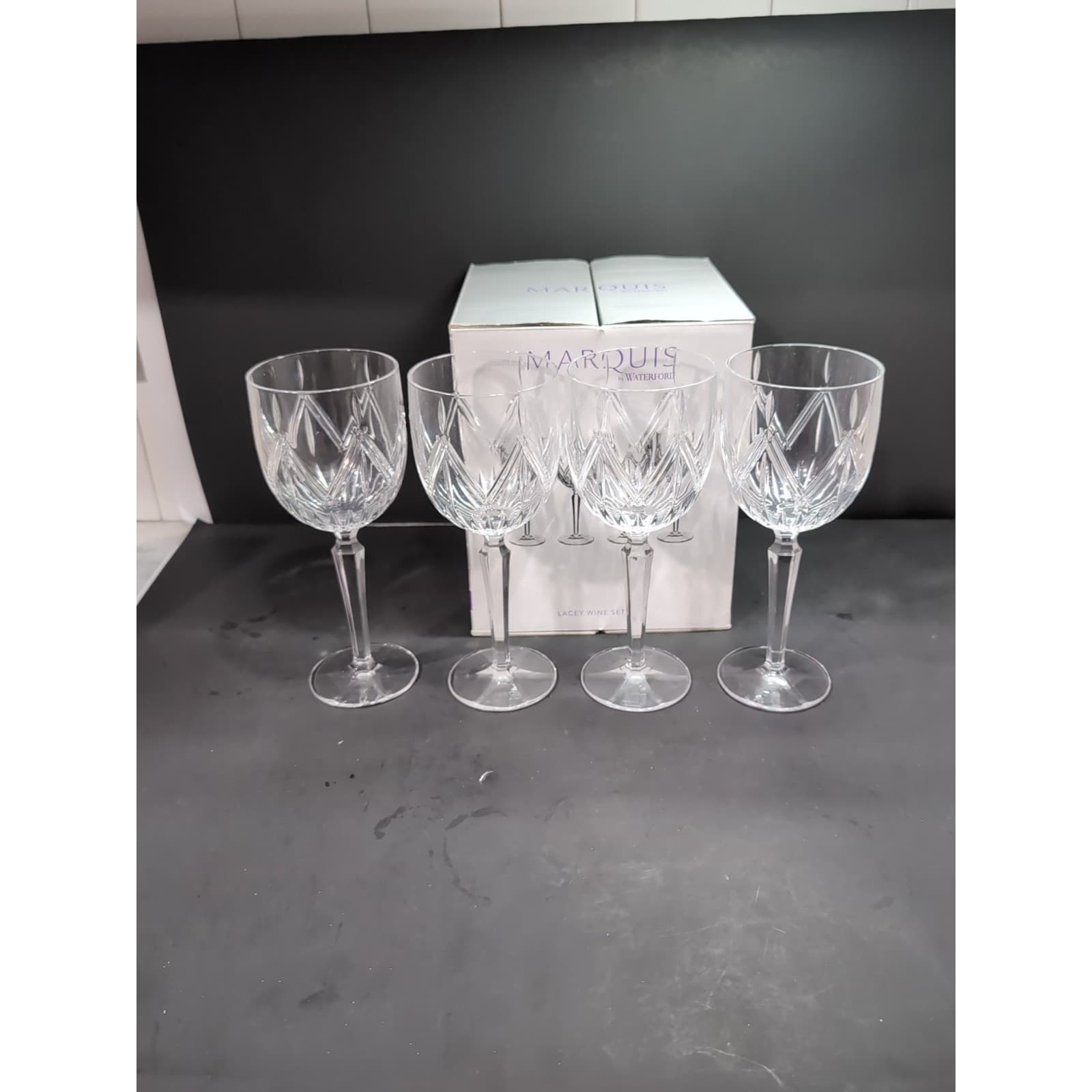 Waterford Crystal Marquis Lacey Wine Glass Set, Set of 4, Elegant Wine Glasses - Thumbnail 2