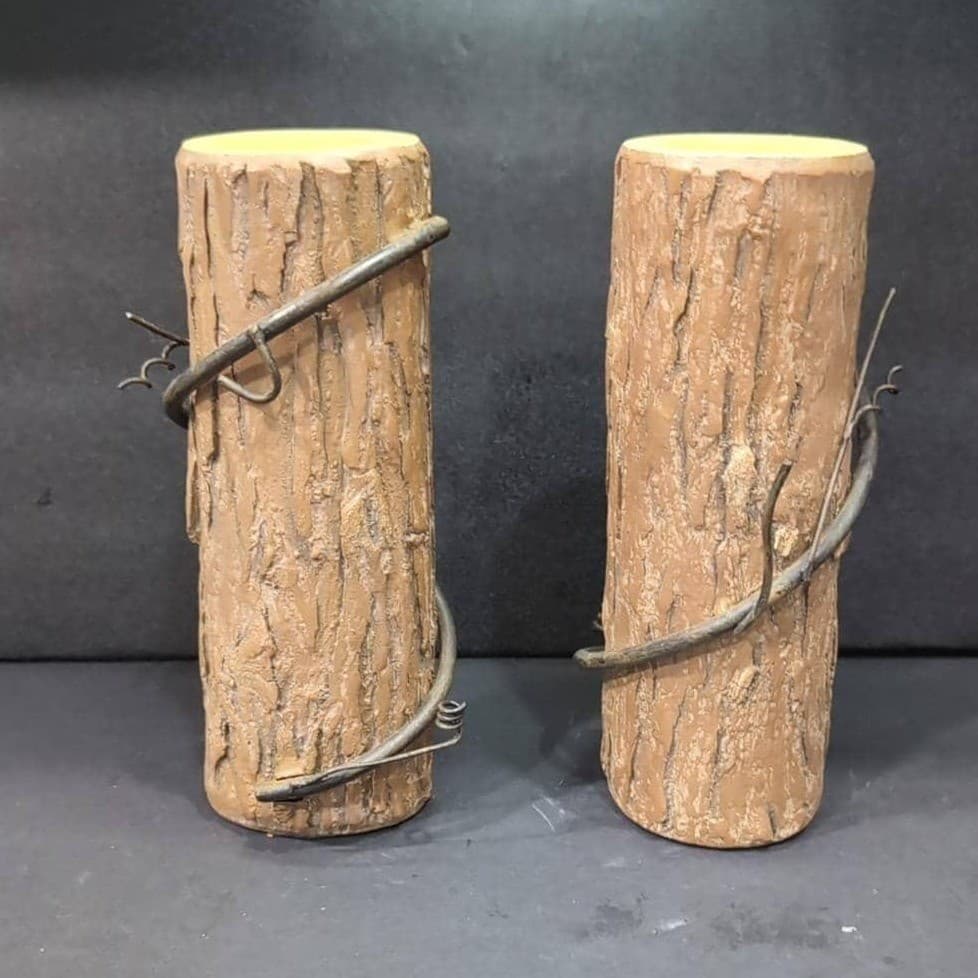 Homestead Shoppe Candle Holders Set, Rustic Wood Texture, Replacement Home Decor - Thumbnail 7